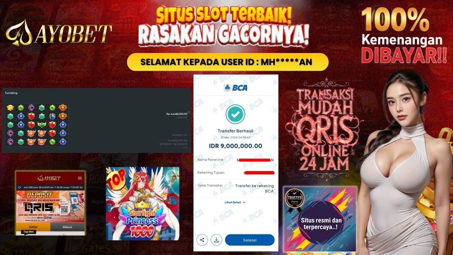 AYOBET JACKPOT SLOT STARLIGHT PRINCESS 1000